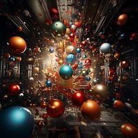 Explosion of Christmas ornaments