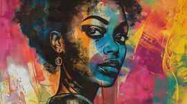 Porträt einer schwarzen Frau mit bemaltem Gesicht, Kunst Design