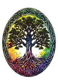 tree of life abstract poster portrait by ahmad hanan attaki