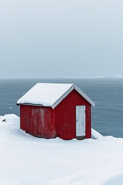 House by the sea in winter by fernlichtsicht