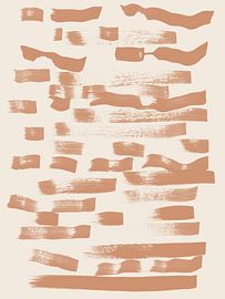 Wabi-sabi abstract minimalist art in bronze on beige by Abstract Minimalist Art