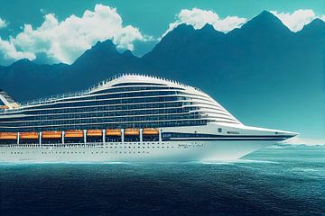 Cruiseschip op volle zee in Noorwegen Illustratie van Animaflora PicsStock