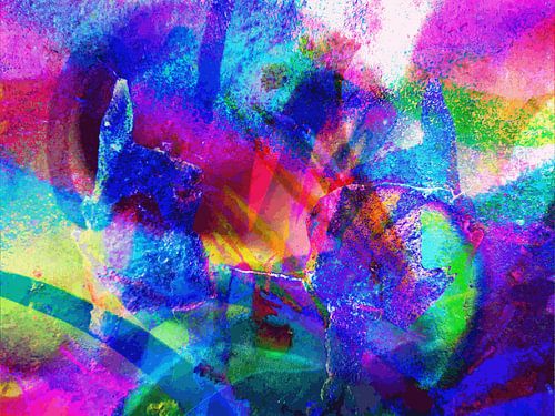 Modern, Abstract Digitaal Kunstwerk – Lick The Rainbow