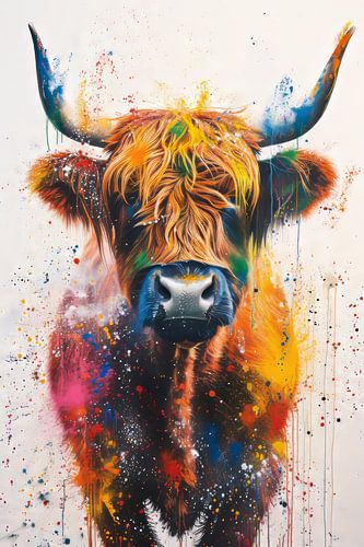 Highland Harmony - Malerisches Rindfleisch in Farbe - Scottish Highlander von Eva Lee