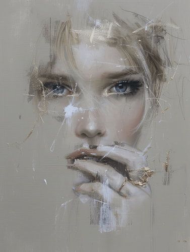 Portret met gouden accenten