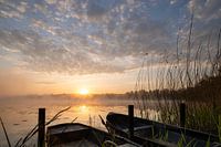 Zonsopkomst met roeibootjes