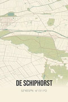Vintage map of De Schiphorst (Drenthe) by Rezona