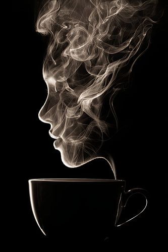 coffee or cappuccino abstract with woman person by Egon Zitter