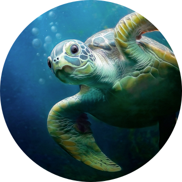 Bubbles de zeeschildpad van Silvio Schoisswohl