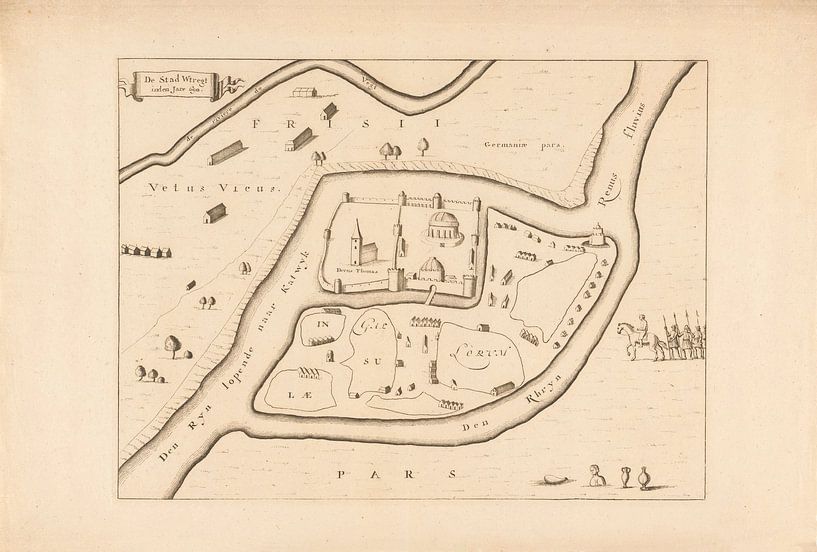 Plattegrond van Utrecht van 690, E. van Engelen van Historisch Utrecht