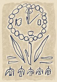 Folk Art Flower Symbols by Raipa Studio