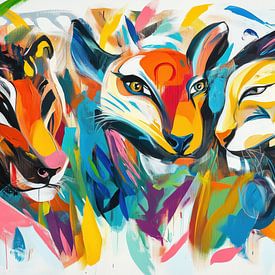 3 abstracte vreemde dieren van TheXclusive Art