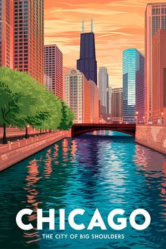 Chicago Vintage Reisposter van Poster Art Shop