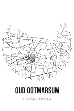 Oud Ootmarsum (Overijssel) | Karte | Schwarz und Weiß von Rezona