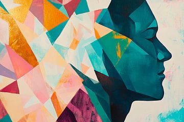 Couleurs de la pensée - Art du profil sur Poster Art Shop