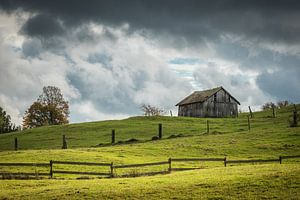 Landschaft mit Feldscheune