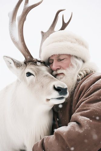 Santa And Deer