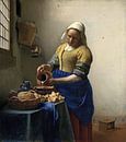 The Milkmaid - Vermeer painting by Schilderijen Nu thumbnail