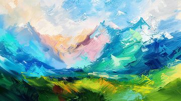 Farbenfrohe Berglandschaft