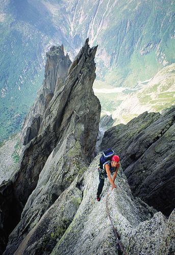 Klettern am Salbit-Westgrat, Schweiz