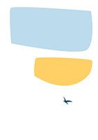 Vrijheid - grafische illustratie met lucht, licht, vogel, lucht, licht