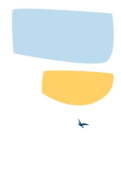 Vrijheid - grafische illustratie met lucht, licht, vogel, lucht, licht van Kim Karol / Ohkimiko