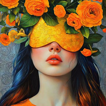 Roses Woman by Eye catching paintings