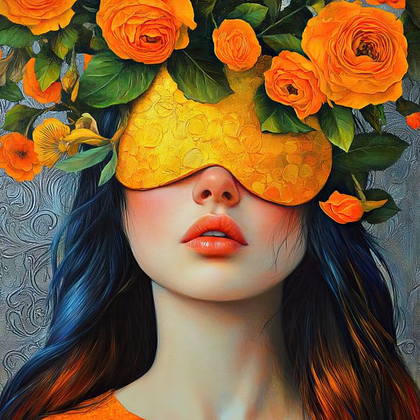 Roses Woman by Eye catching paintings
