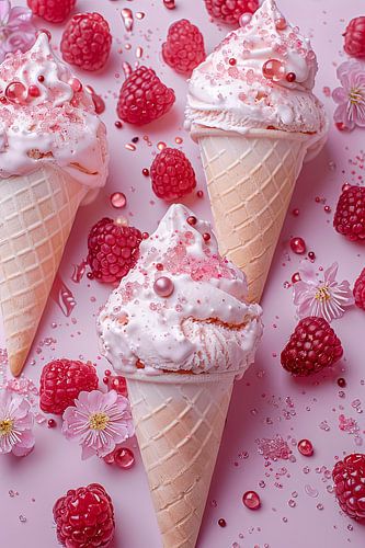 delicious ice cream creations in bright colours