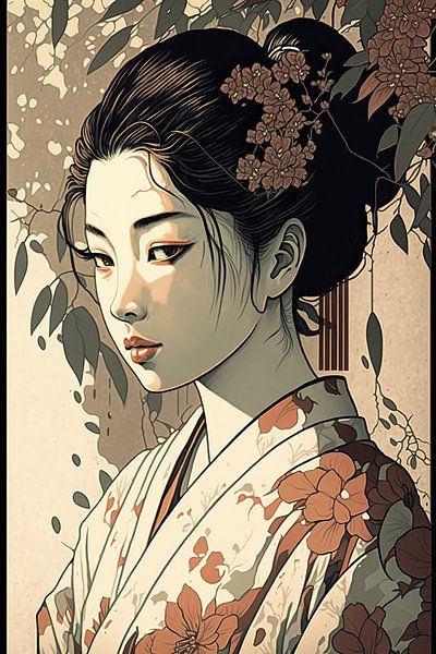 Geisha enchantée, harmonie de la beauté par Peter Balan