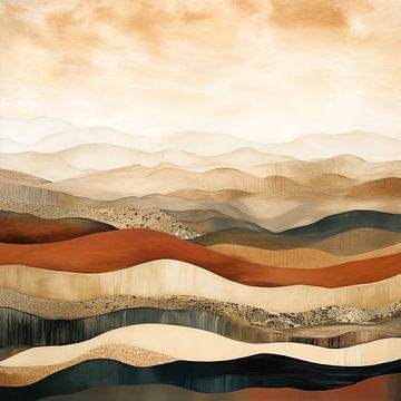 Abstract landschap - Landschap bohemian stijl - schemering van De Mooiste Kunst