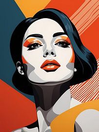 Pop Art Vrouwenportret Abstract Geometrische Kunst van 1xMerch