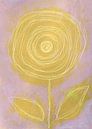 Abstracte botanische bloem in goud, wit en roze van Dina Dankers thumbnail