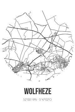 Wolfheze (Gelderland) | Landkaart | Zwart-wit van Rezona
