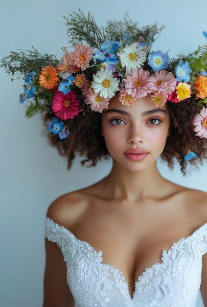 Frau mit Blumen Großstädterin von Egon Zitter