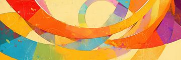 Abstract Schilderij | Dance of Vibrant Curves van ARTEO Schilderijen