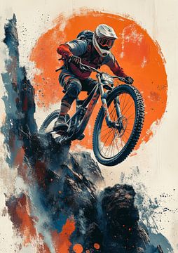 Defying Gravity: Mountain Biker's Leap of Courage