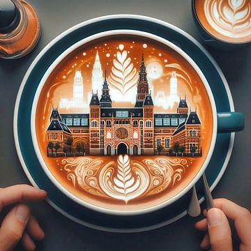 Cafe Latte Rijksmuseum Amsterdam van Digital Art Nederland
