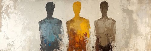 Bunte Figuren auf neutralem Hintergrund