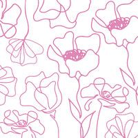 Skandinavischer Blumen Markt Rosa auf Weiss