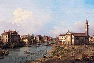 Blick auf Dolo, Canaletto von Meisterhafte Meister Miniaturansicht