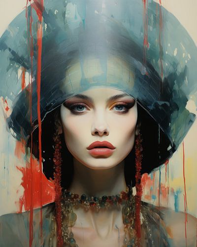 Modernes Porträt in Pastellfarben