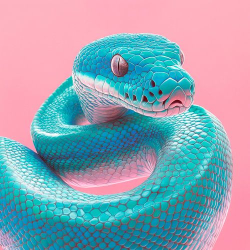 Fascinerende turquoise gekleurde slang