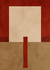 Minimalistische abstrakte Kunst mit geometrischen Formen in Erdtönen von Online Arts