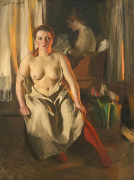 Anders Zorn - Rode kousen (1914) van Peter Balan