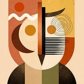 Solar Harmony – Abstract Bauhaus Portrait by achraf Ramadhan