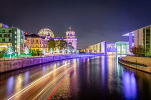Le quartier gouvernemental de Berlin la nuit