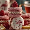 Macarons Flamant rose pastel sur Studio Ypie