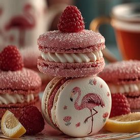 Pastel Flamingo Macarons by Studio Ypie