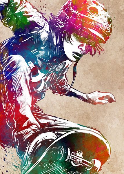Skateboard #Schlittschuh #Skateboard #Sport von JBJart Justyna Jaszke